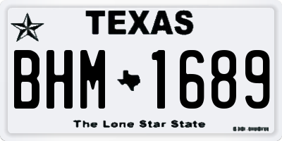 TX license plate BHM1689
