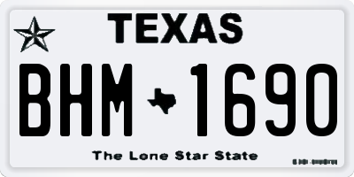 TX license plate BHM1690
