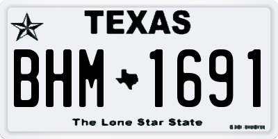 TX license plate BHM1691