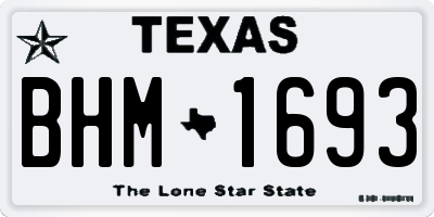 TX license plate BHM1693