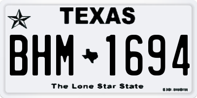 TX license plate BHM1694