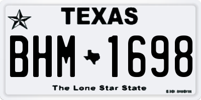 TX license plate BHM1698