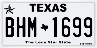TX license plate BHM1699