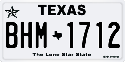 TX license plate BHM1712