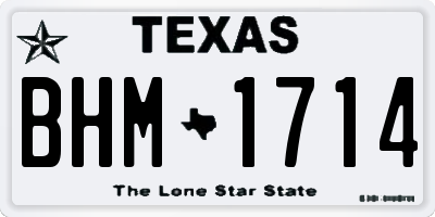 TX license plate BHM1714