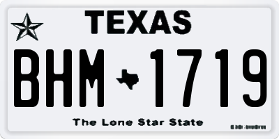 TX license plate BHM1719