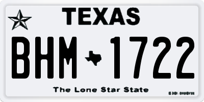 TX license plate BHM1722