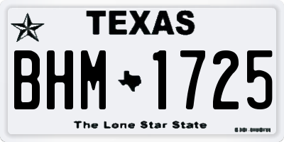 TX license plate BHM1725
