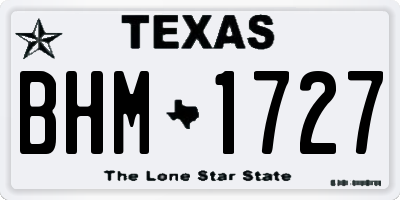 TX license plate BHM1727