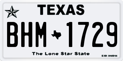 TX license plate BHM1729