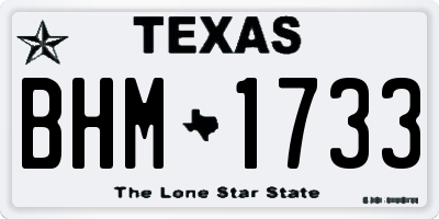TX license plate BHM1733