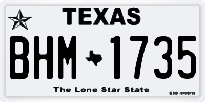 TX license plate BHM1735