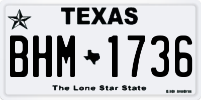 TX license plate BHM1736