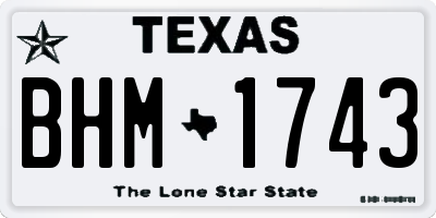 TX license plate BHM1743