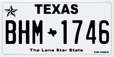 TX license plate BHM1746