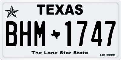 TX license plate BHM1747