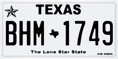 TX license plate BHM1749