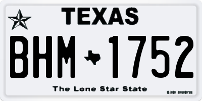 TX license plate BHM1752