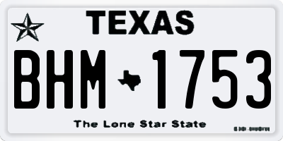 TX license plate BHM1753