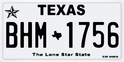 TX license plate BHM1756