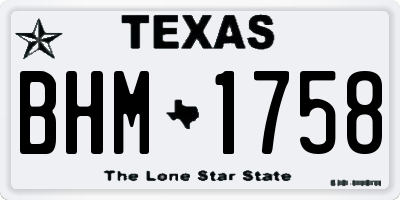 TX license plate BHM1758