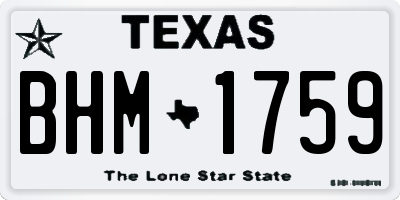 TX license plate BHM1759
