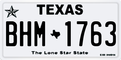 TX license plate BHM1763