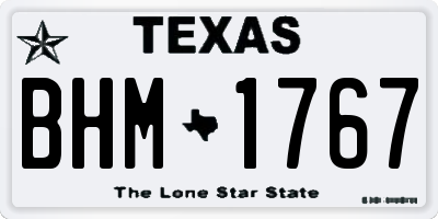 TX license plate BHM1767