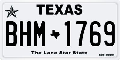 TX license plate BHM1769