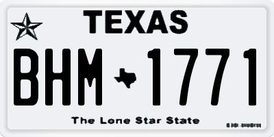 TX license plate BHM1771