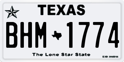 TX license plate BHM1774