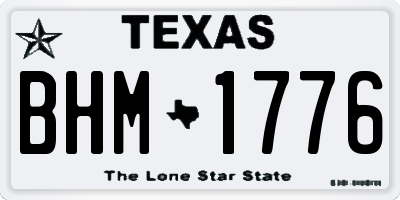 TX license plate BHM1776