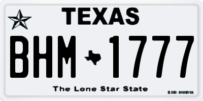 TX license plate BHM1777