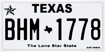 TX license plate BHM1778
