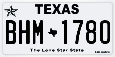 TX license plate BHM1780