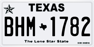 TX license plate BHM1782