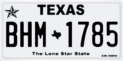TX license plate BHM1785