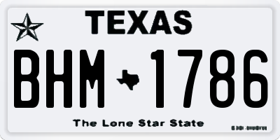 TX license plate BHM1786