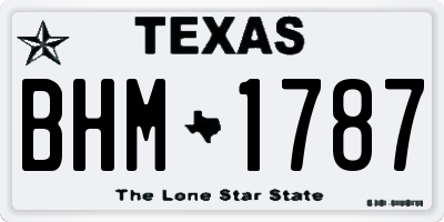 TX license plate BHM1787