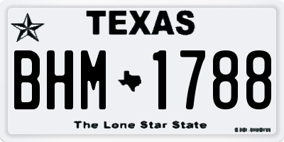 TX license plate BHM1788