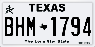 TX license plate BHM1794
