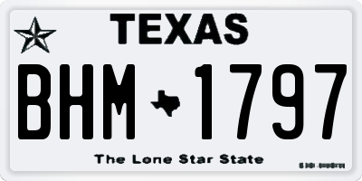 TX license plate BHM1797