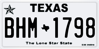 TX license plate BHM1798
