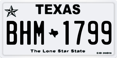 TX license plate BHM1799