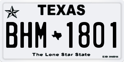 TX license plate BHM1801