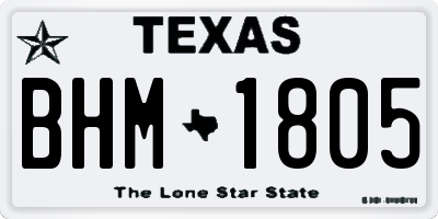 TX license plate BHM1805