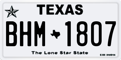 TX license plate BHM1807
