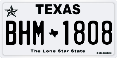 TX license plate BHM1808