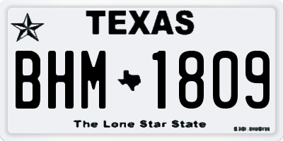 TX license plate BHM1809
