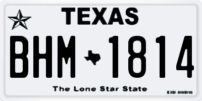 TX license plate BHM1814
